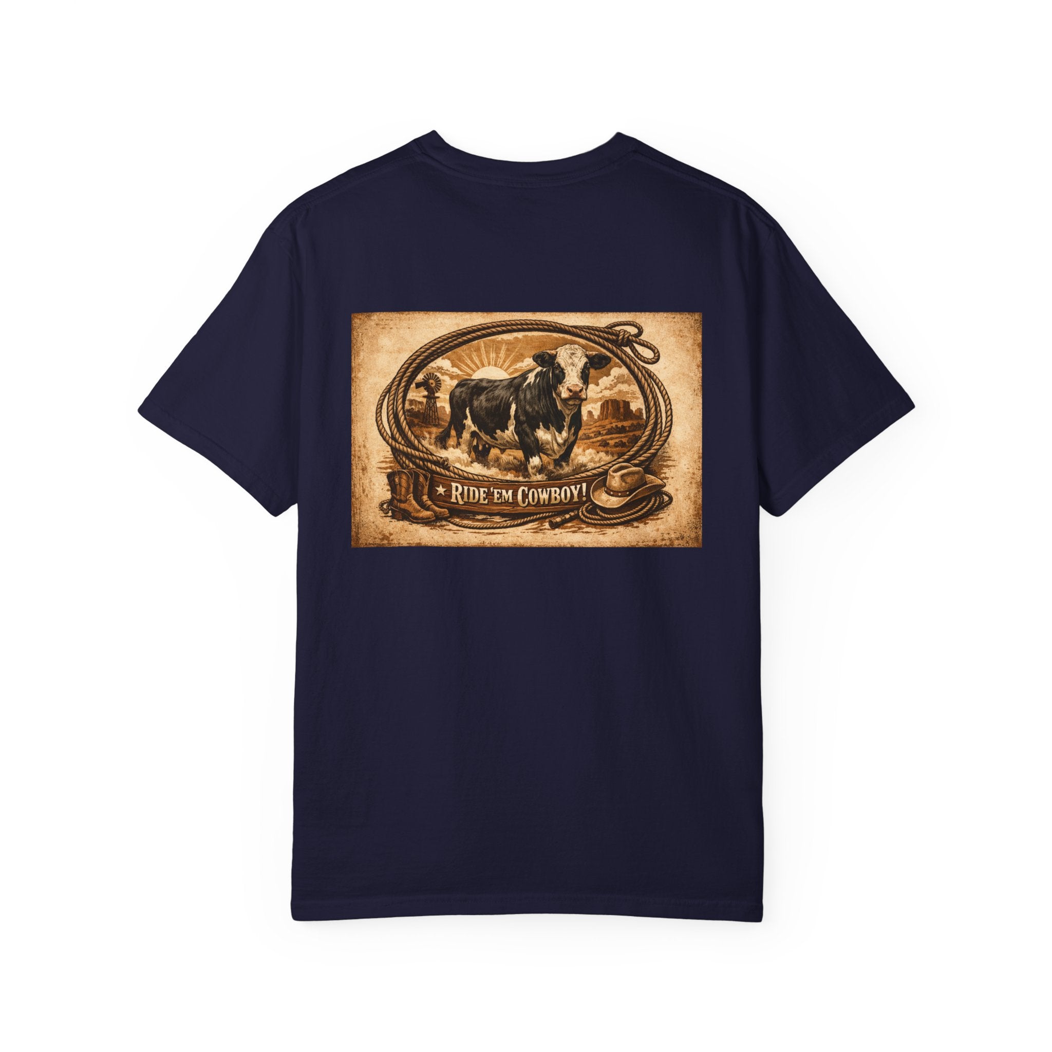 Cowboy Rodeo T-Shirt — 'Ride 'Em Cowboy' Vintage Western Graphic Tee