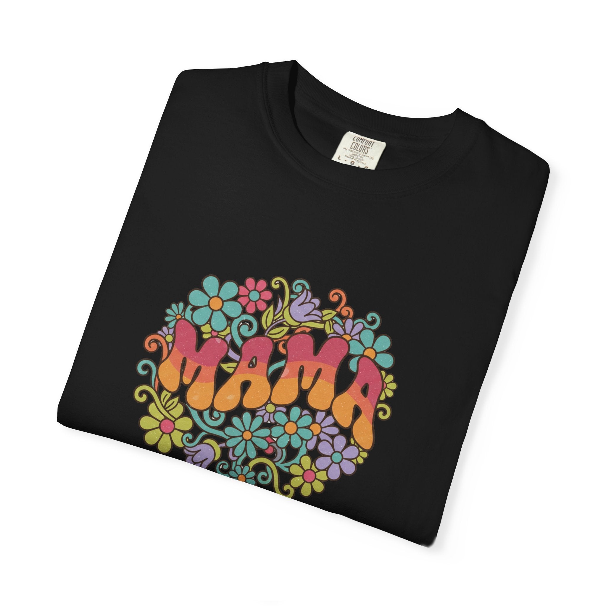 Mama Floral Retro T-Shirt — Vintage Hippie Flower Power Tee for Moms